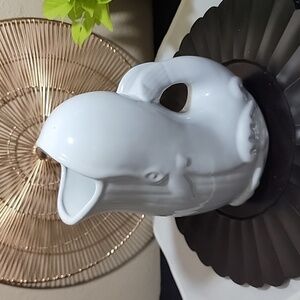 Nantucket Home White Ceramic Whale Pitcher